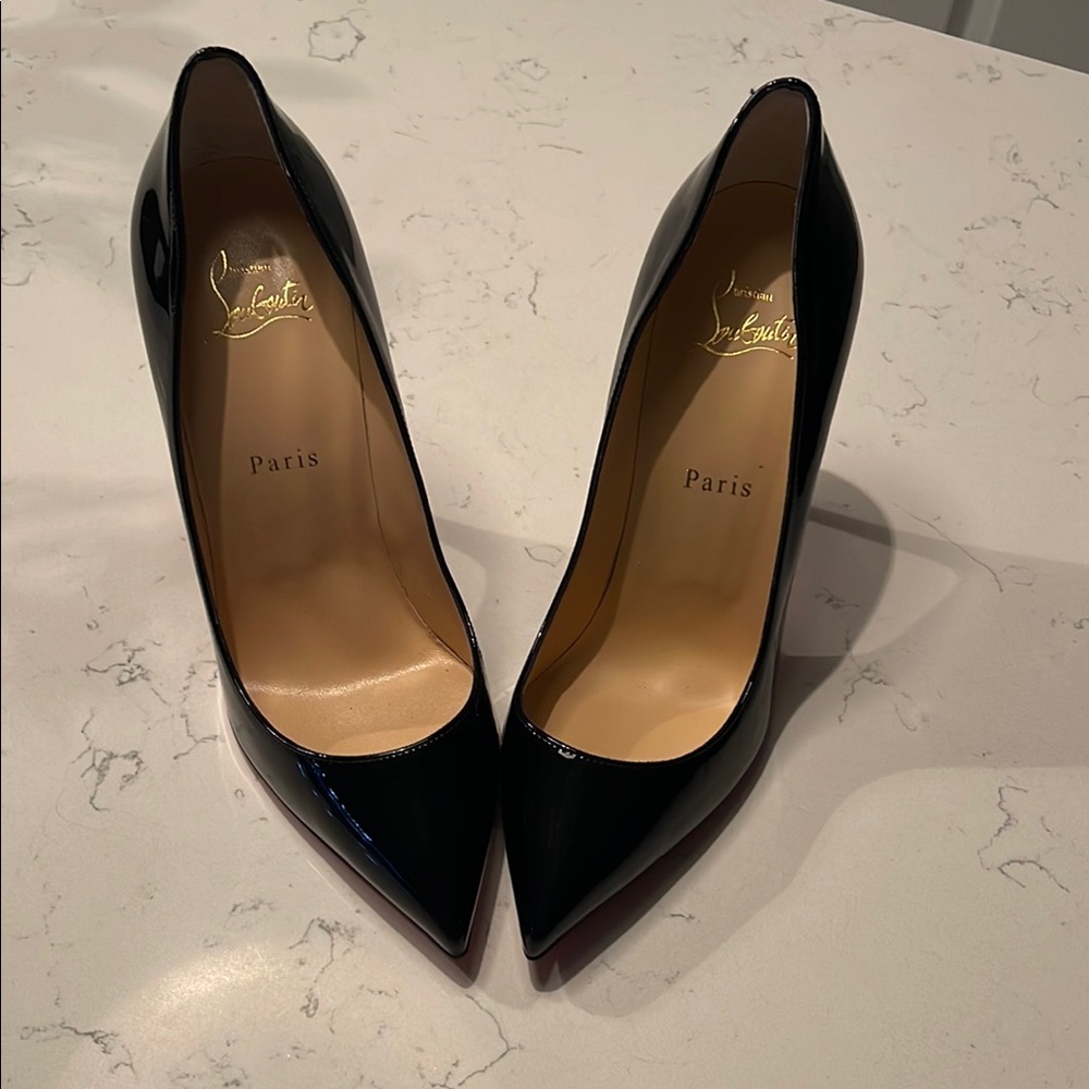 Christian Louboutin Black Classic Pointed-Toe Pumps